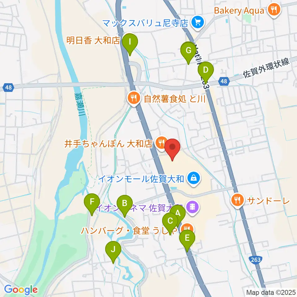 島村楽器 イオンモール佐賀大和店周辺の駐車場・コインパーキング一覧地図