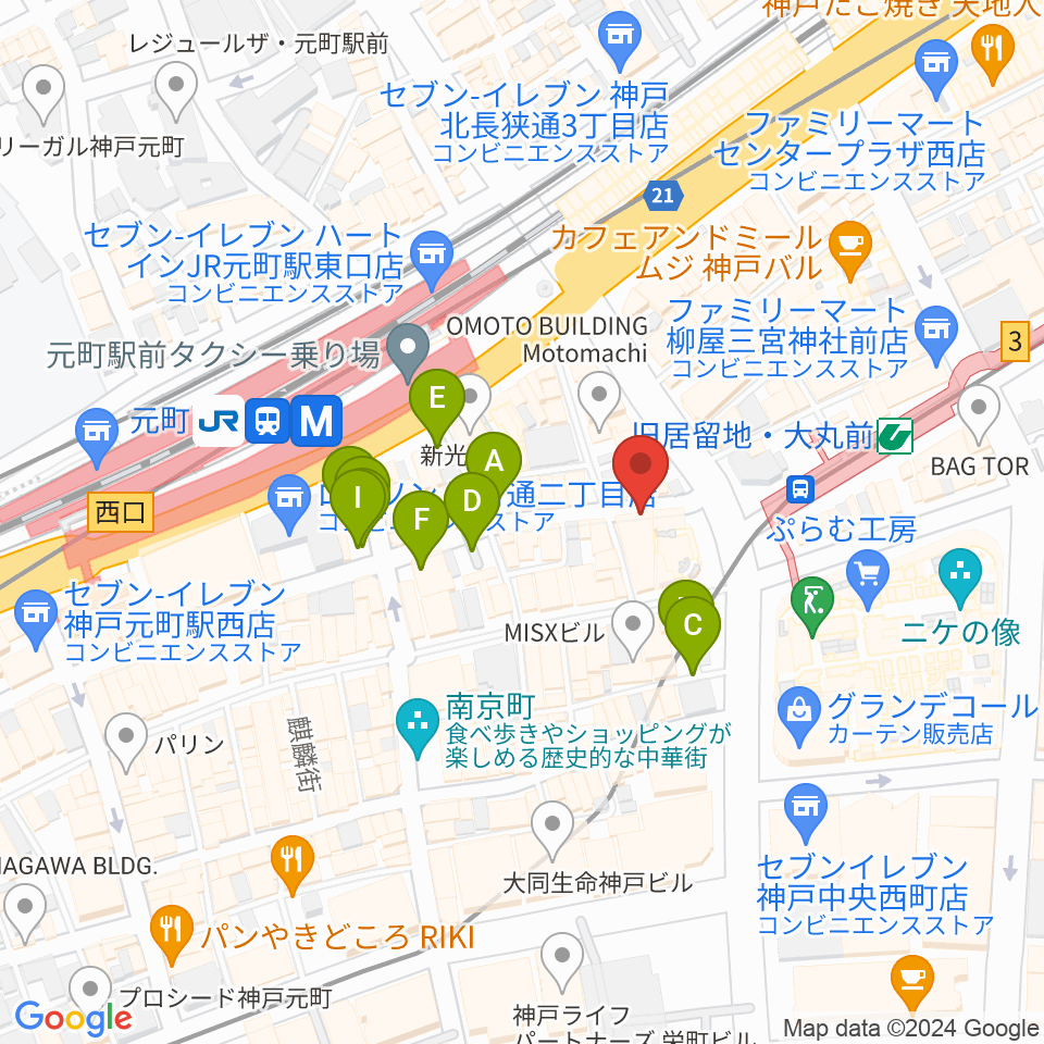 神戸元町ジャズ喫茶JamJam周辺の駐車場・コインパーキング一覧地図
