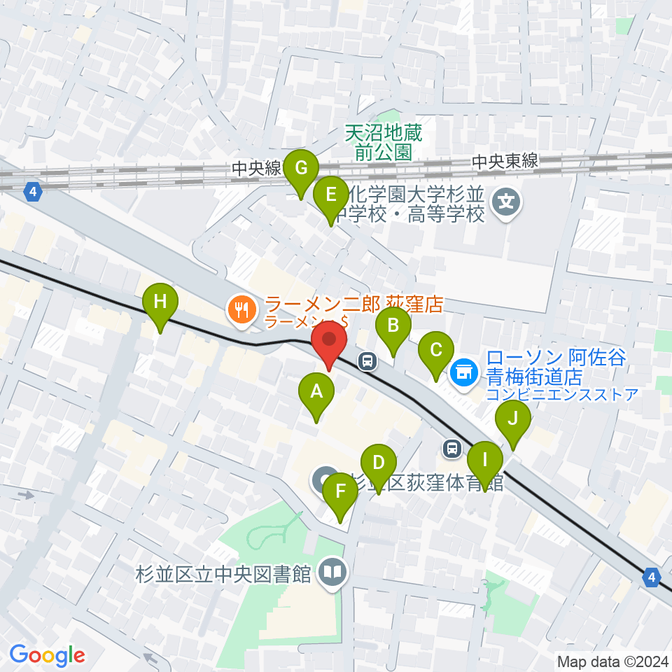 荻窪小劇場周辺の駐車場・コインパーキング一覧地図