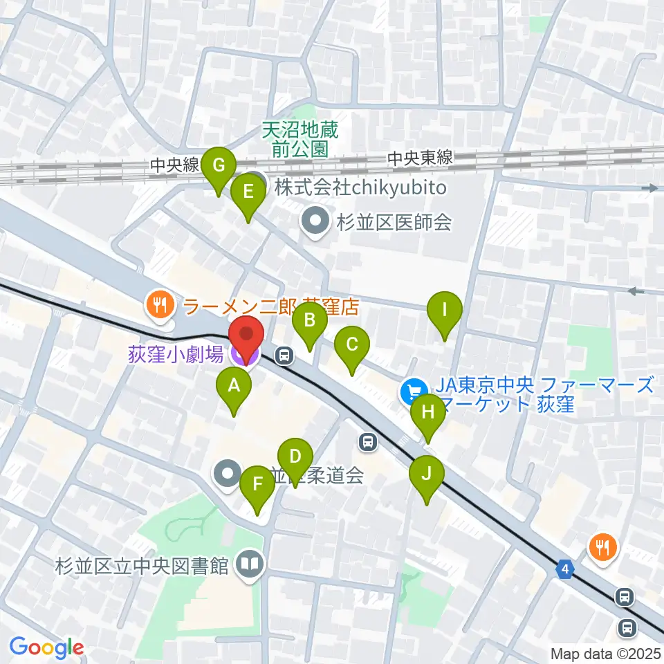 荻窪小劇場周辺の駐車場・コインパーキング一覧地図