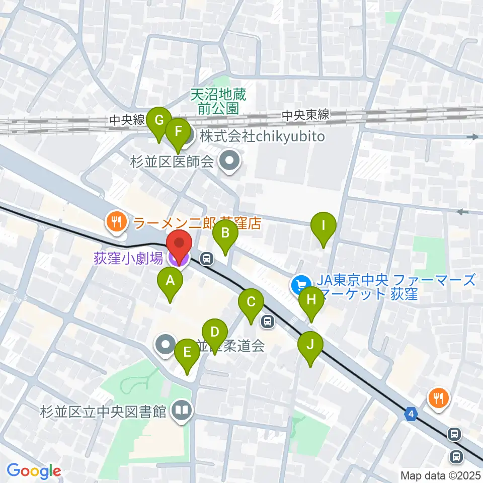 荻窪小劇場周辺の駐車場・コインパーキング一覧地図