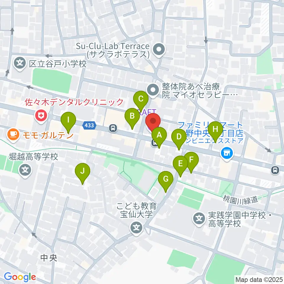 中野坂上RAFT周辺の駐車場・コインパーキング一覧地図