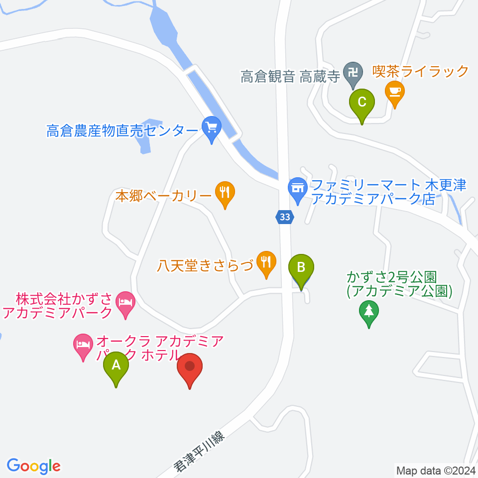 かずさアカデミアホール周辺の駐車場・コインパーキング一覧地図