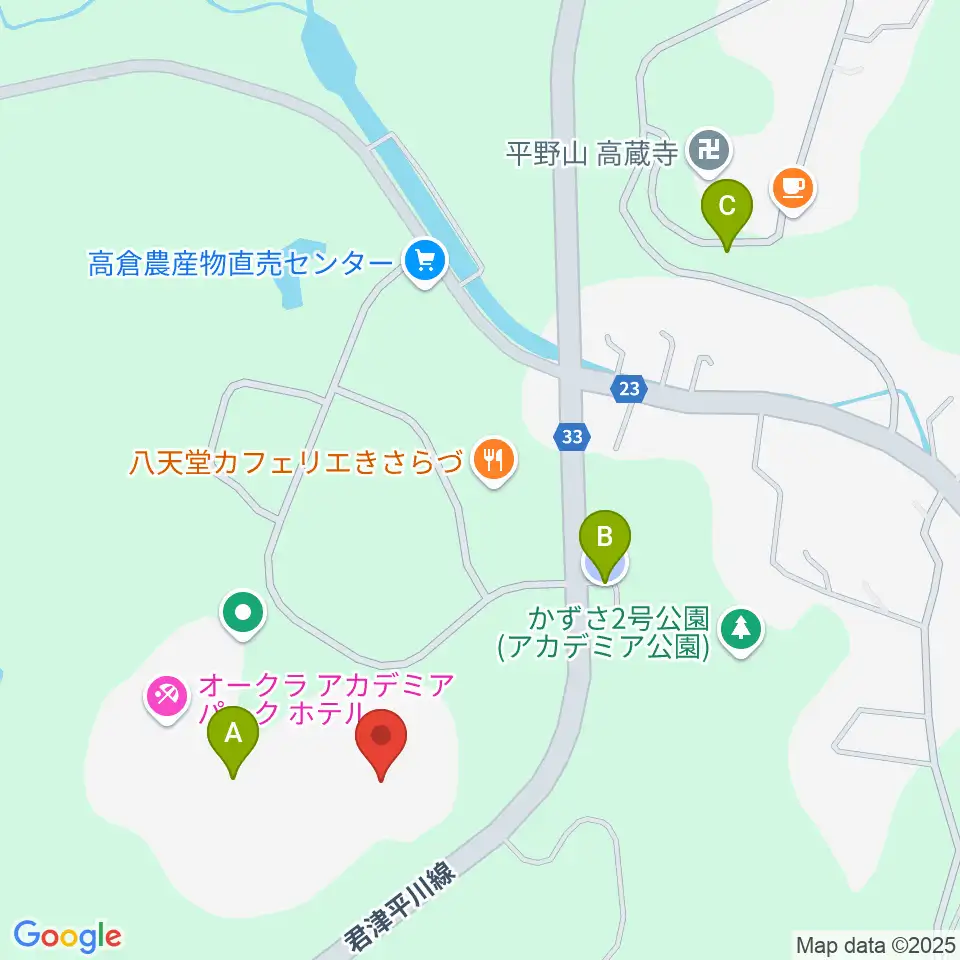 かずさアカデミアホール周辺の駐車場・コインパーキング一覧地図