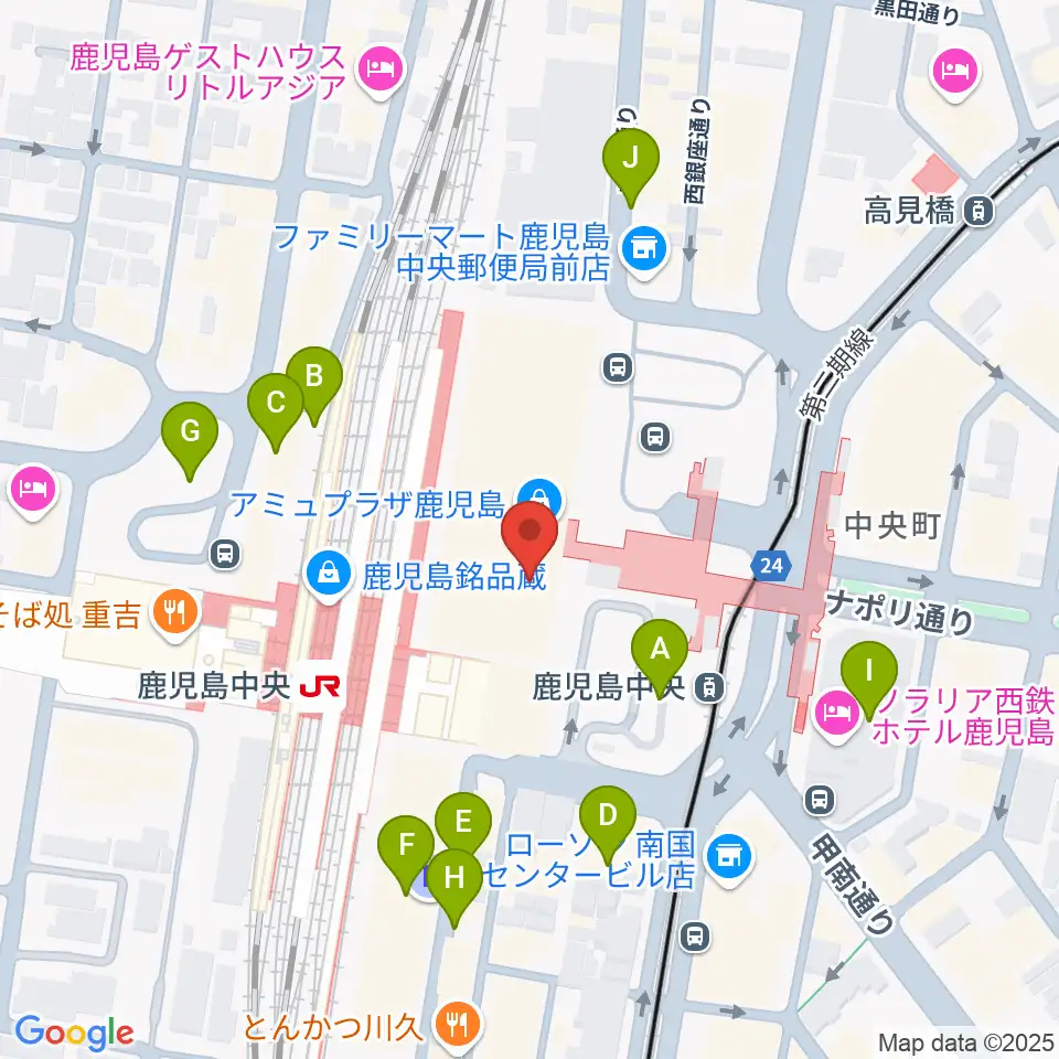 島村楽器 鹿児島アミュプラザ店周辺の駐車場・コインパーキング一覧地図