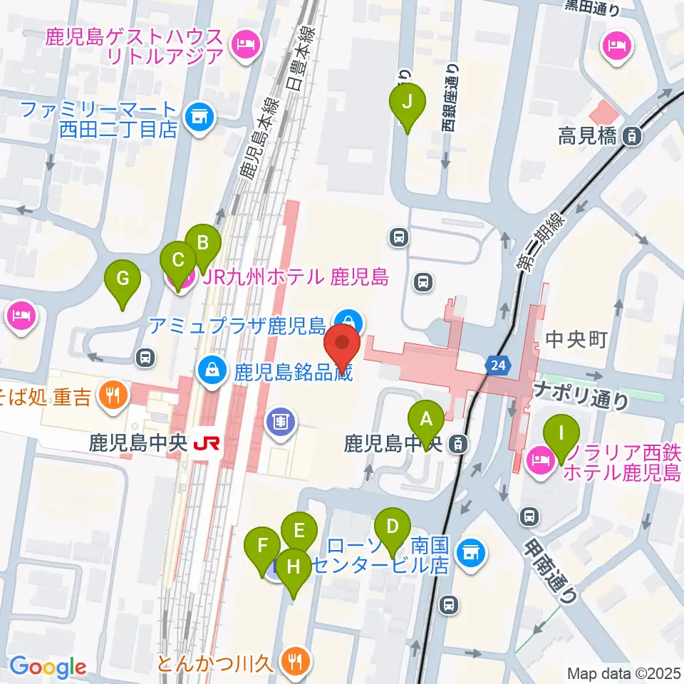 島村楽器 鹿児島アミュプラザ店周辺の駐車場・コインパーキング一覧地図