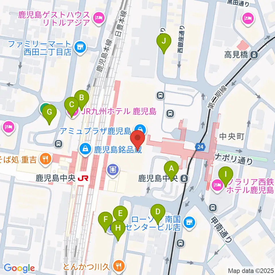 島村楽器 鹿児島アミュプラザ店周辺の駐車場・コインパーキング一覧地図