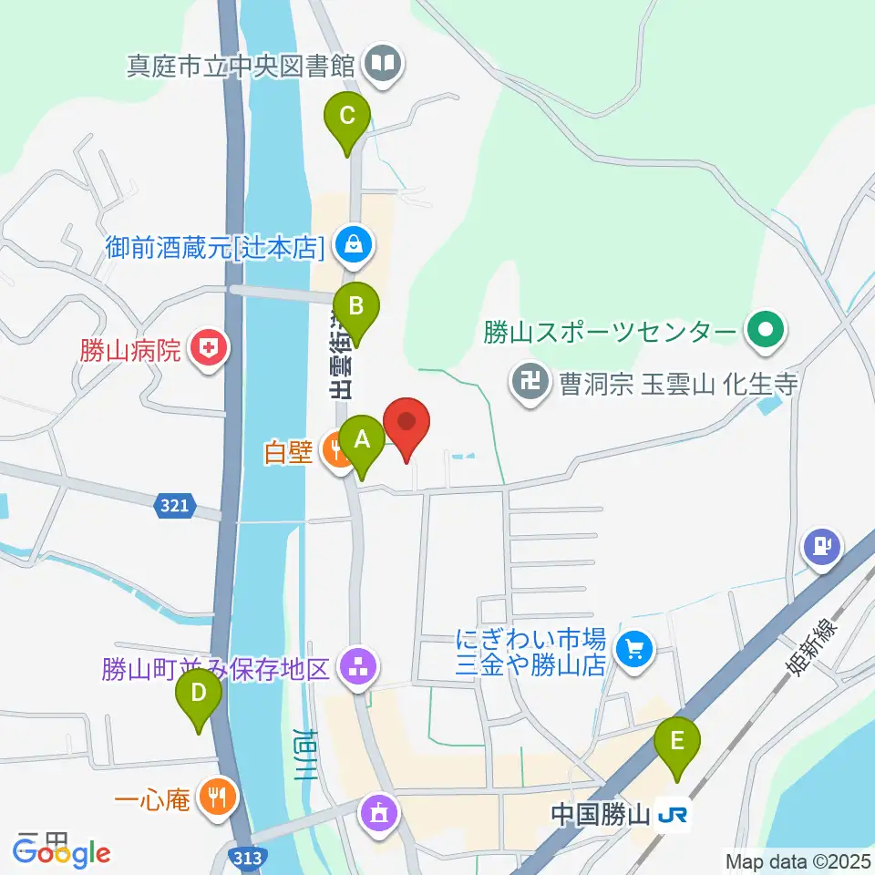 勝山文化往来館ひしお周辺の駐車場・コインパーキング一覧地図