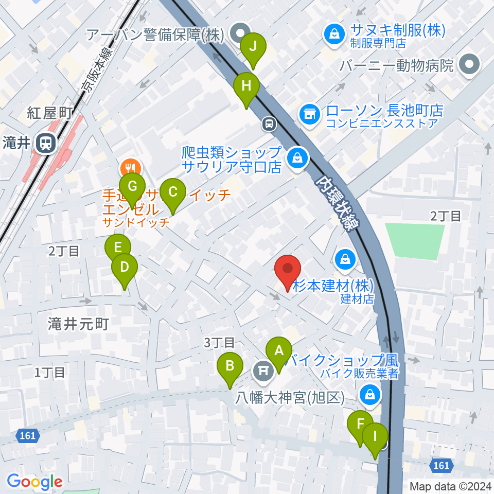 井谷ギター教室周辺の駐車場・コインパーキング一覧地図