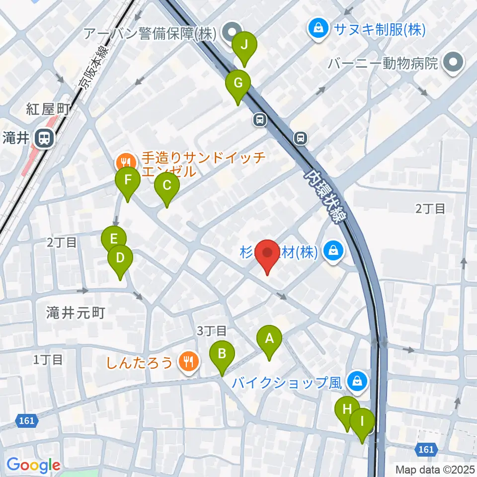 井谷ギター教室周辺の駐車場・コインパーキング一覧地図