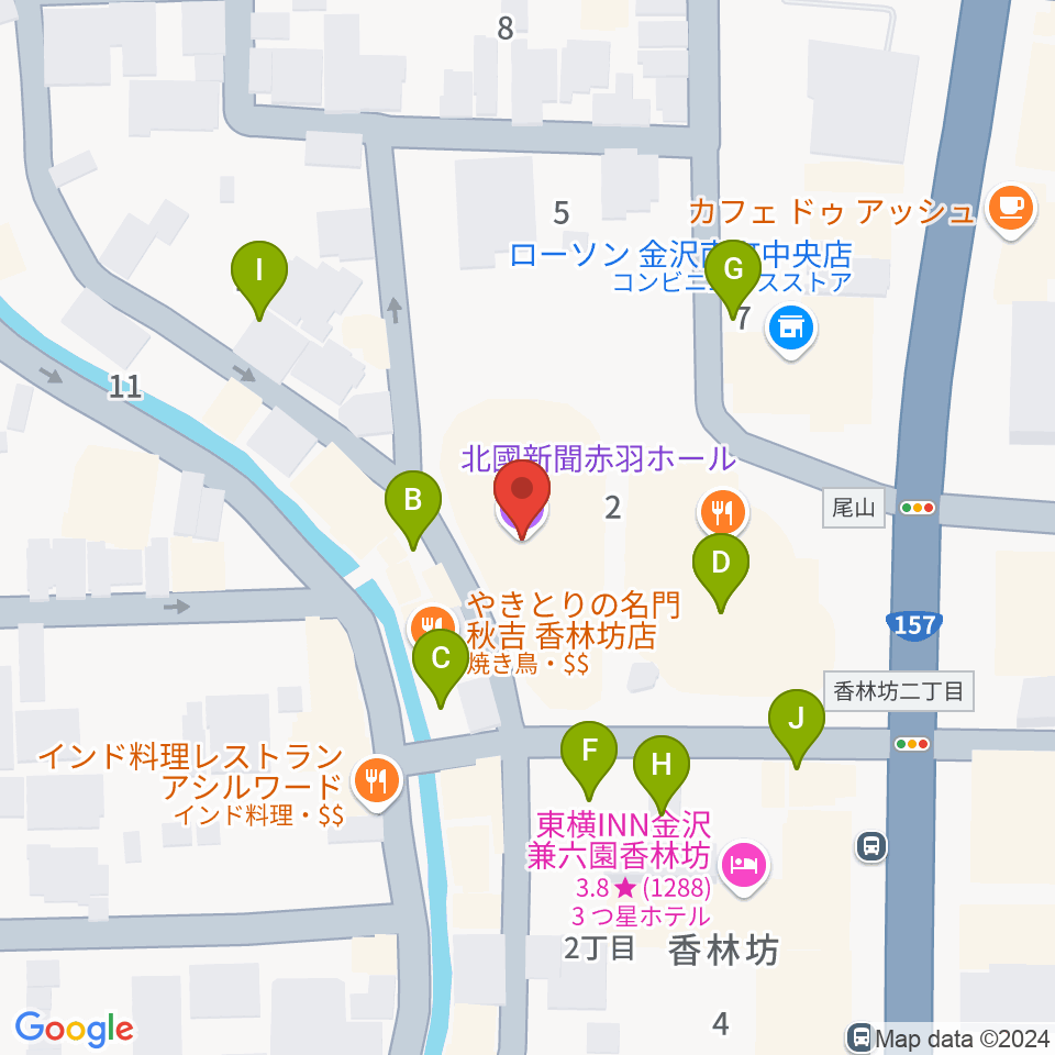 北國新聞赤羽ホール周辺の駐車場・コインパーキング一覧地図