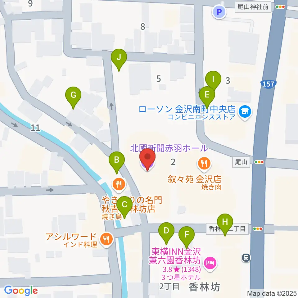 北國新聞赤羽ホール周辺の駐車場・コインパーキング一覧地図