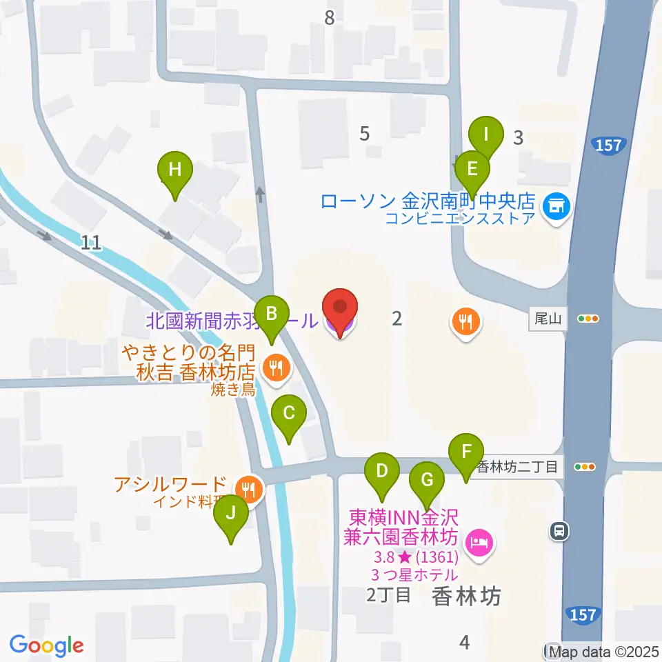 北國新聞赤羽ホール周辺の駐車場・コインパーキング一覧地図