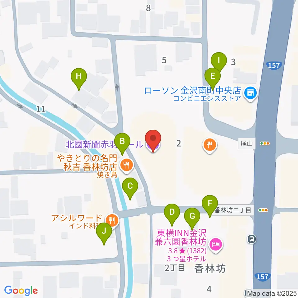 北國新聞赤羽ホール周辺の駐車場・コインパーキング一覧地図