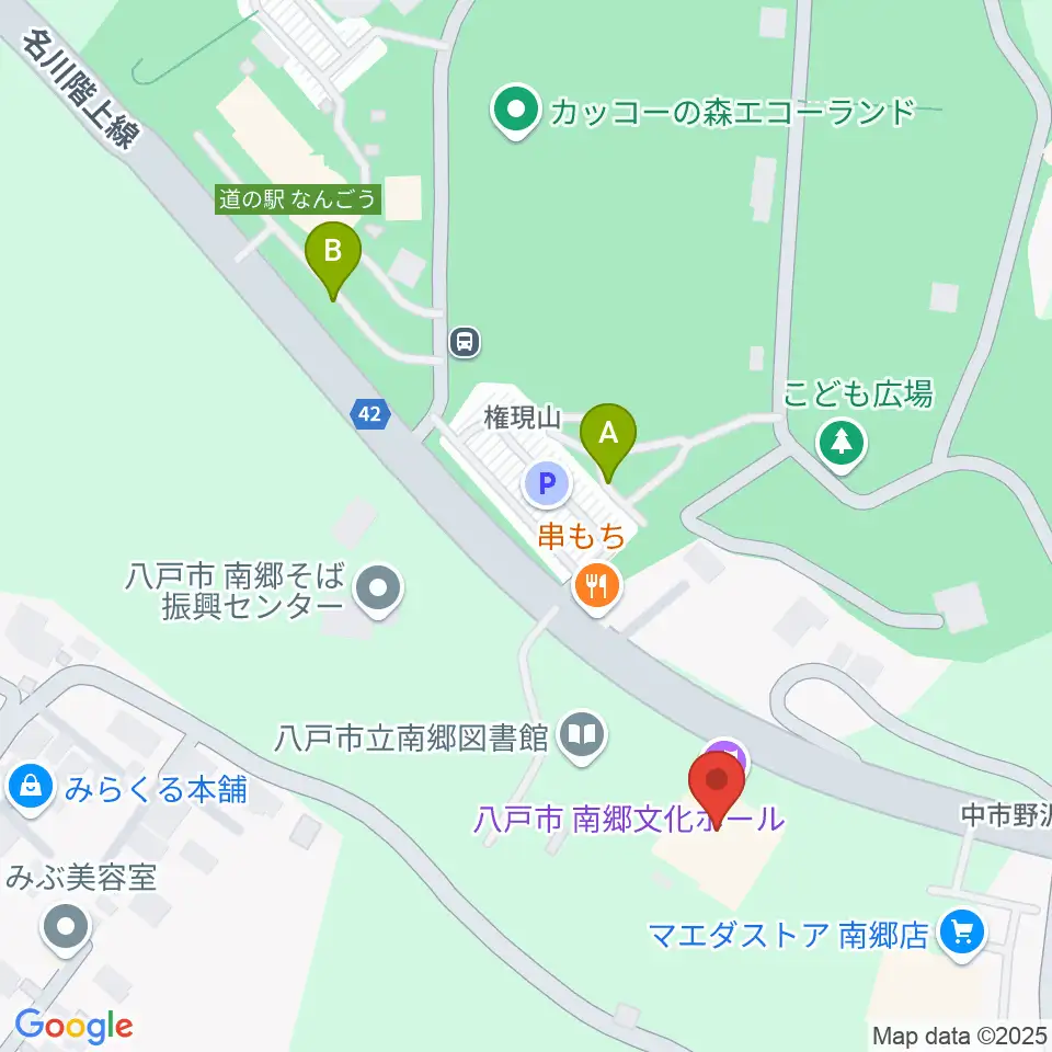 八戸市南郷文化ホール スウィングベリーNANGO周辺の駐車場・コインパーキング一覧地図