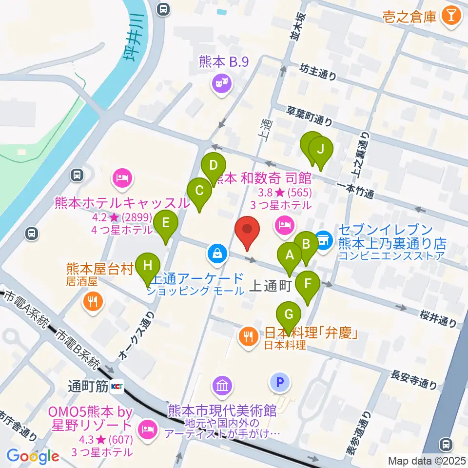 大谷楽器店周辺の駐車場・コインパーキング一覧地図