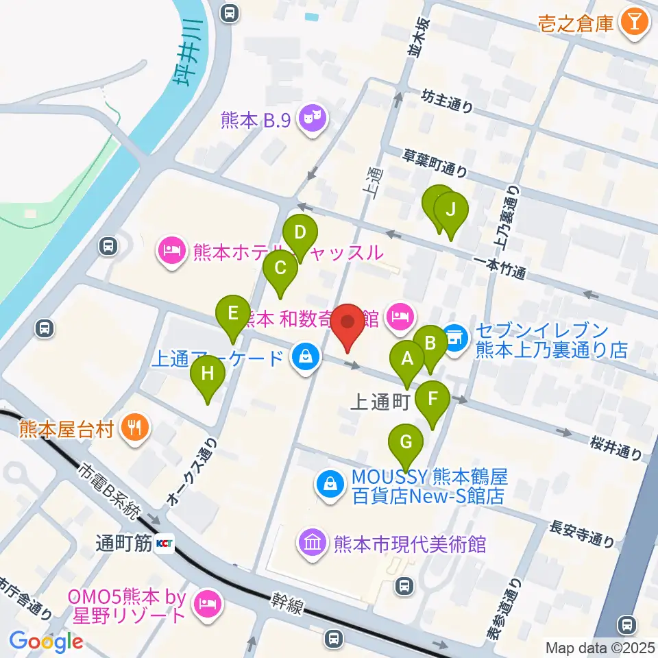 大谷楽器店周辺の駐車場・コインパーキング一覧地図
