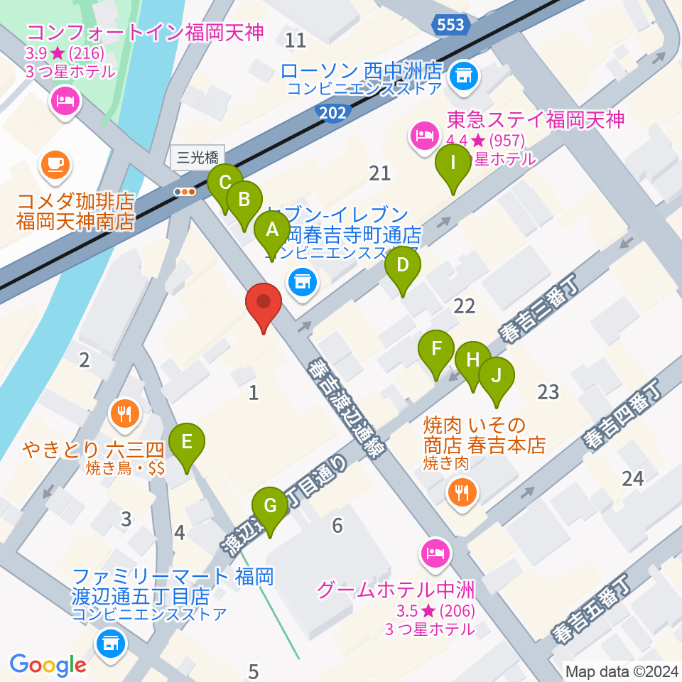 福岡ニューコンボ周辺の駐車場・コインパーキング一覧地図