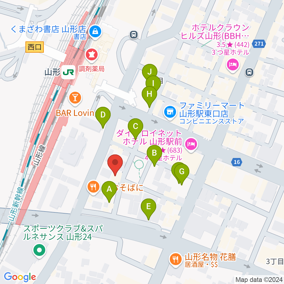 オクテット周辺の駐車場・コインパーキング一覧地図