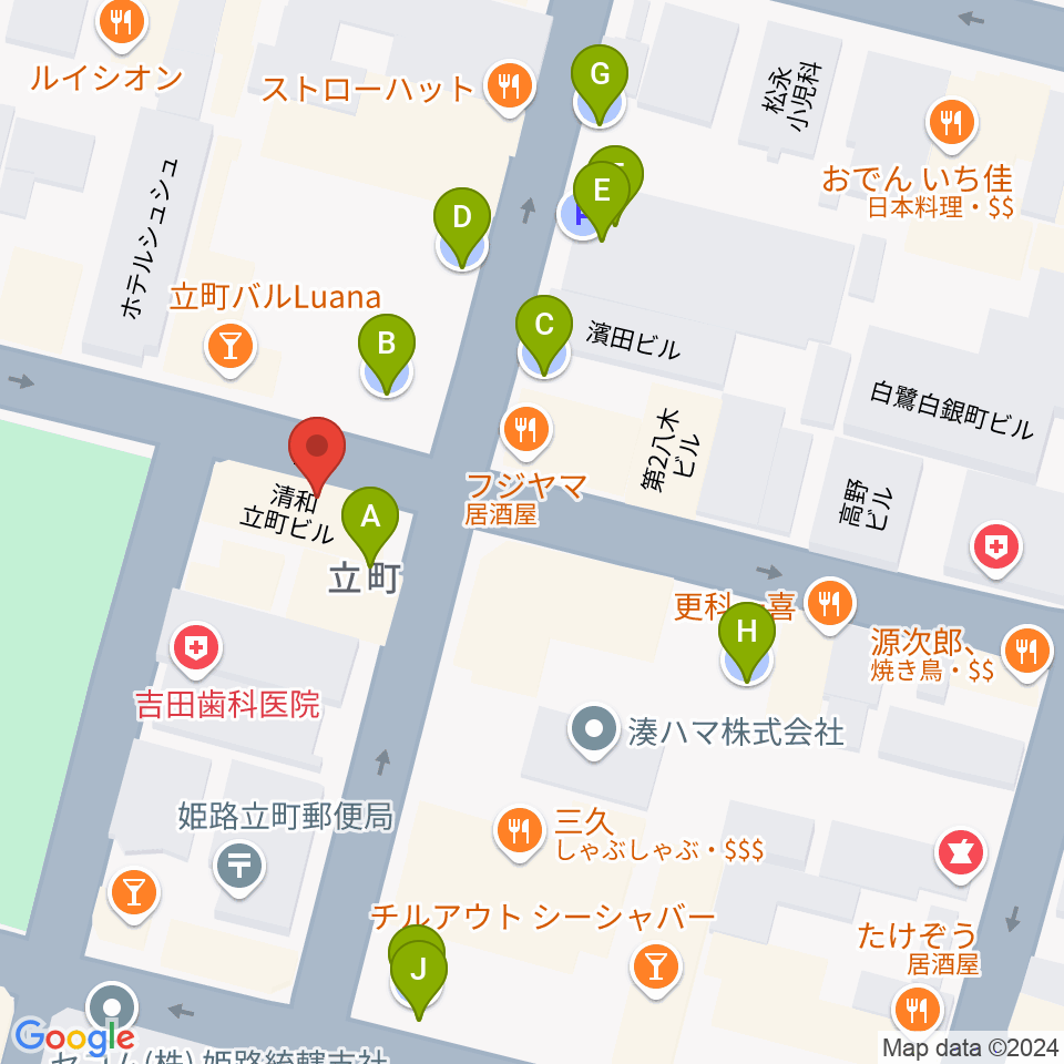 姫路ライラ周辺の駐車場・コインパーキング一覧地図