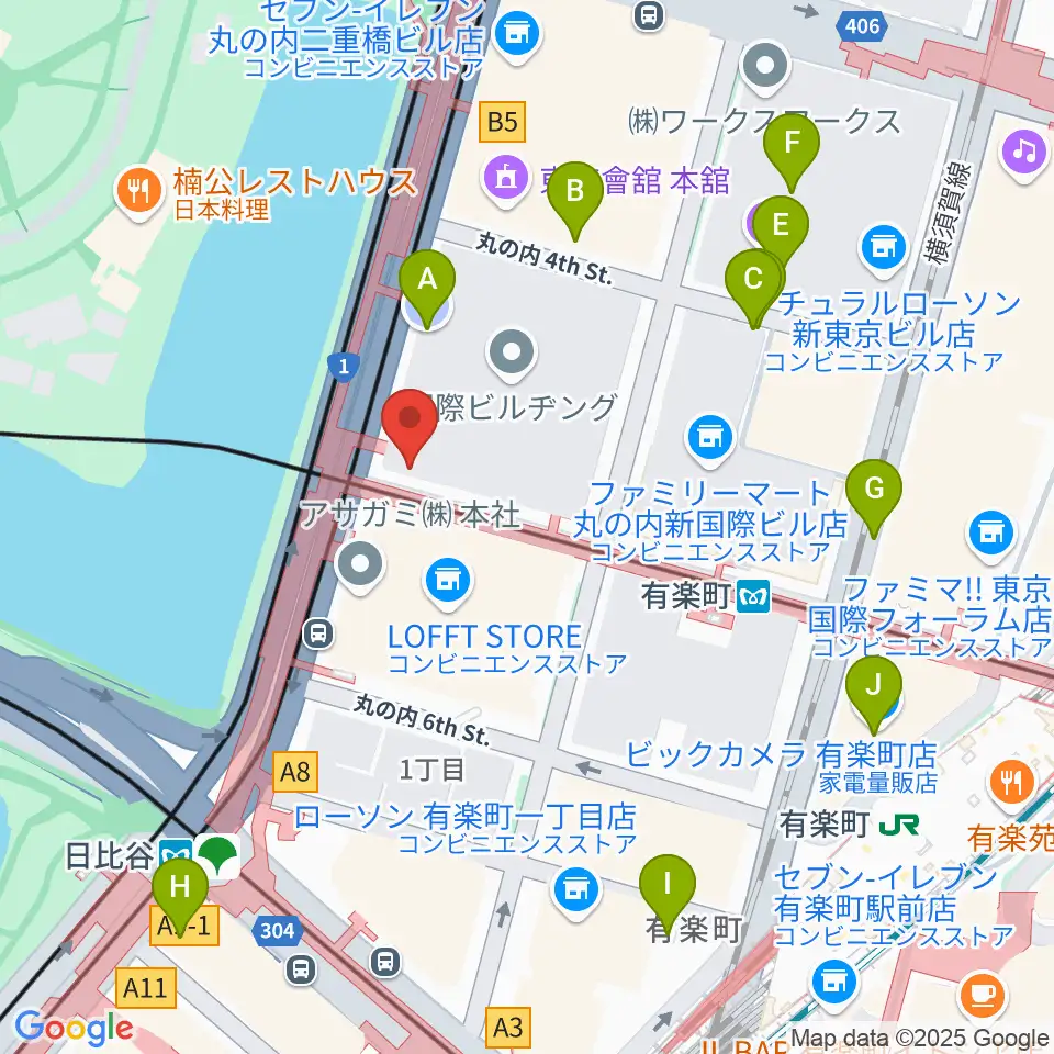 帝国劇場[休館]周辺の駐車場・コインパーキング一覧地図