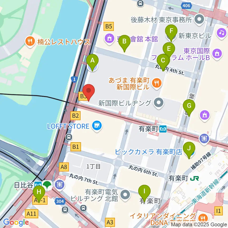 帝国劇場[休館]周辺の駐車場・コインパーキング一覧地図