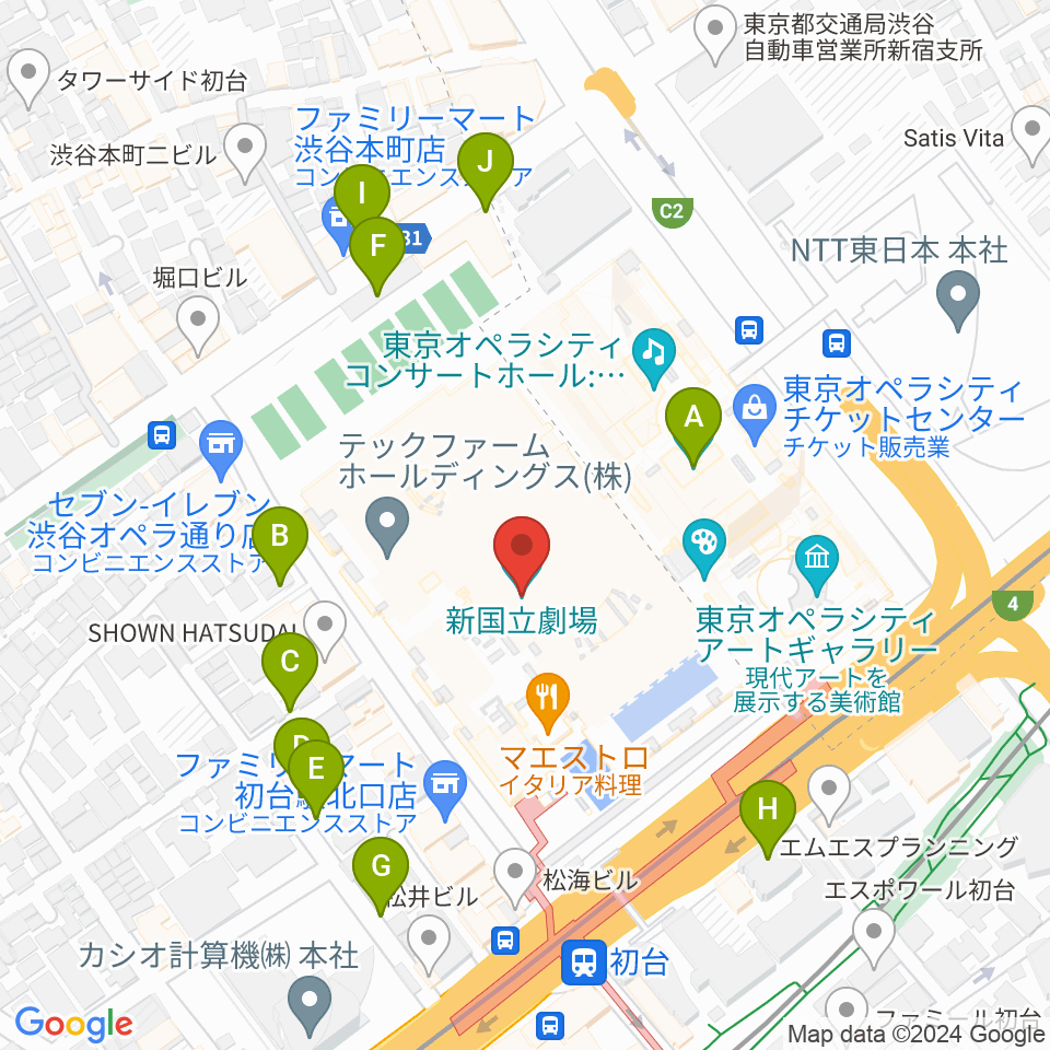 新国立劇場周辺の駐車場・コインパーキング一覧地図