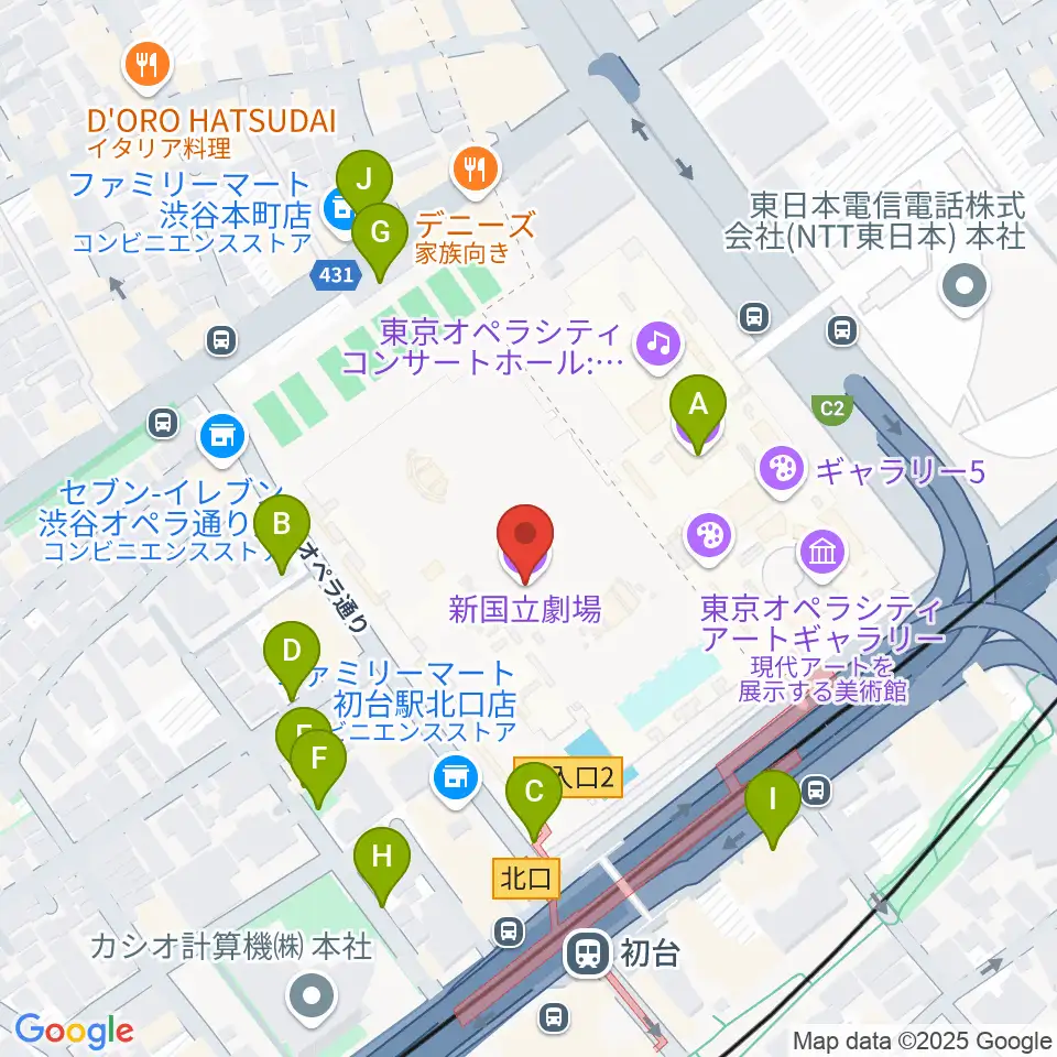 新国立劇場周辺の駐車場・コインパーキング一覧地図
