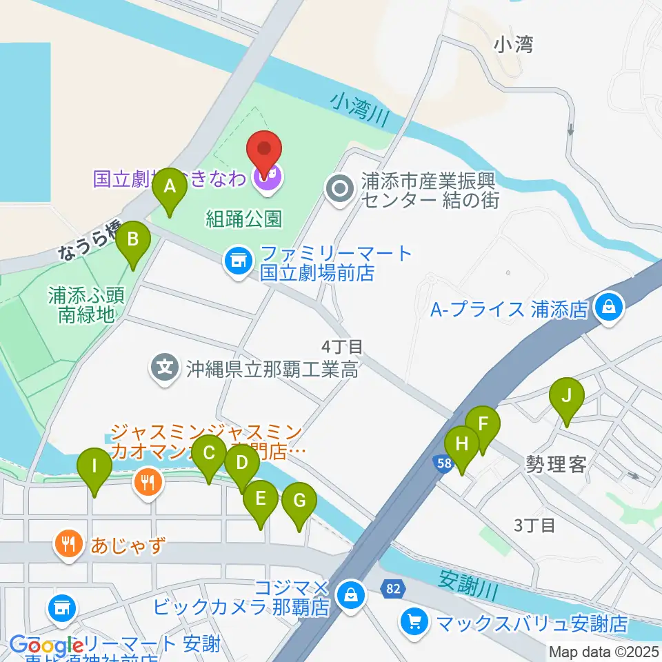 国立劇場おきなわ周辺の駐車場・コインパーキング一覧地図