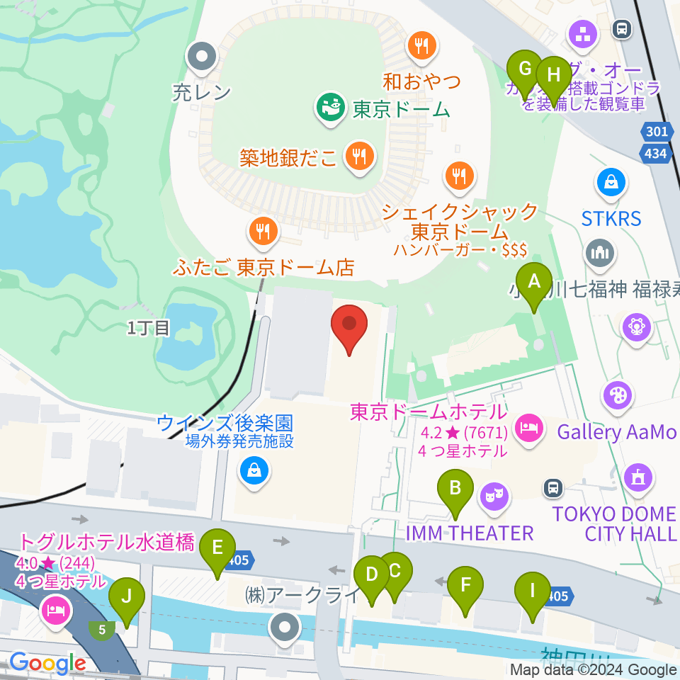 後楽園ホール周辺の駐車場・コインパーキング一覧地図