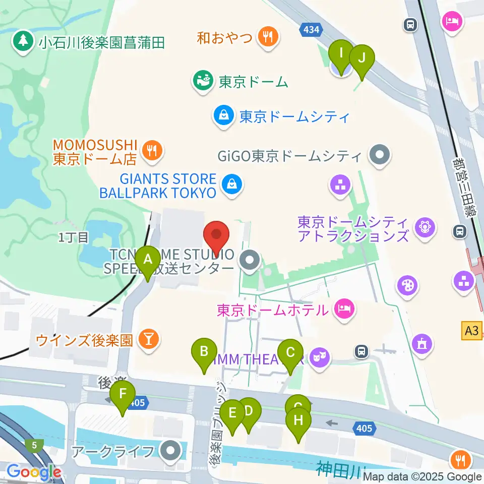 後楽園ホール周辺の駐車場・コインパーキング一覧地図