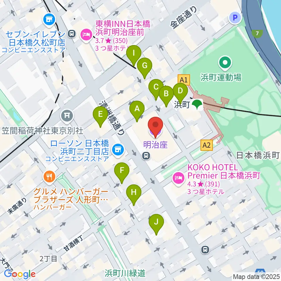 明治座周辺の駐車場・コインパーキング一覧地図