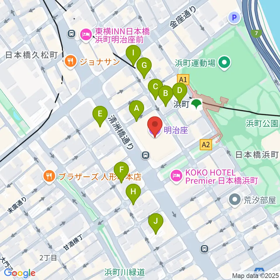 明治座周辺の駐車場・コインパーキング一覧地図