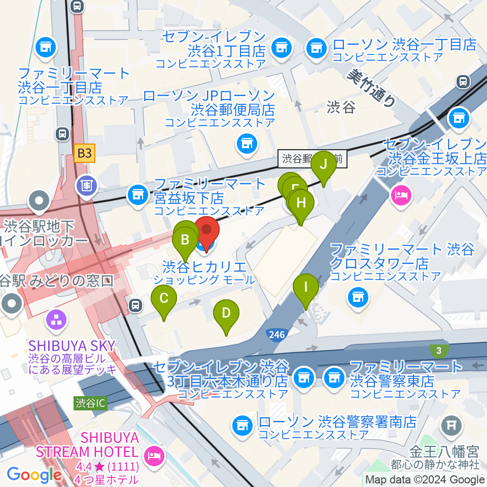 渋谷ヒカリエホール周辺の駐車場・コインパーキング一覧地図