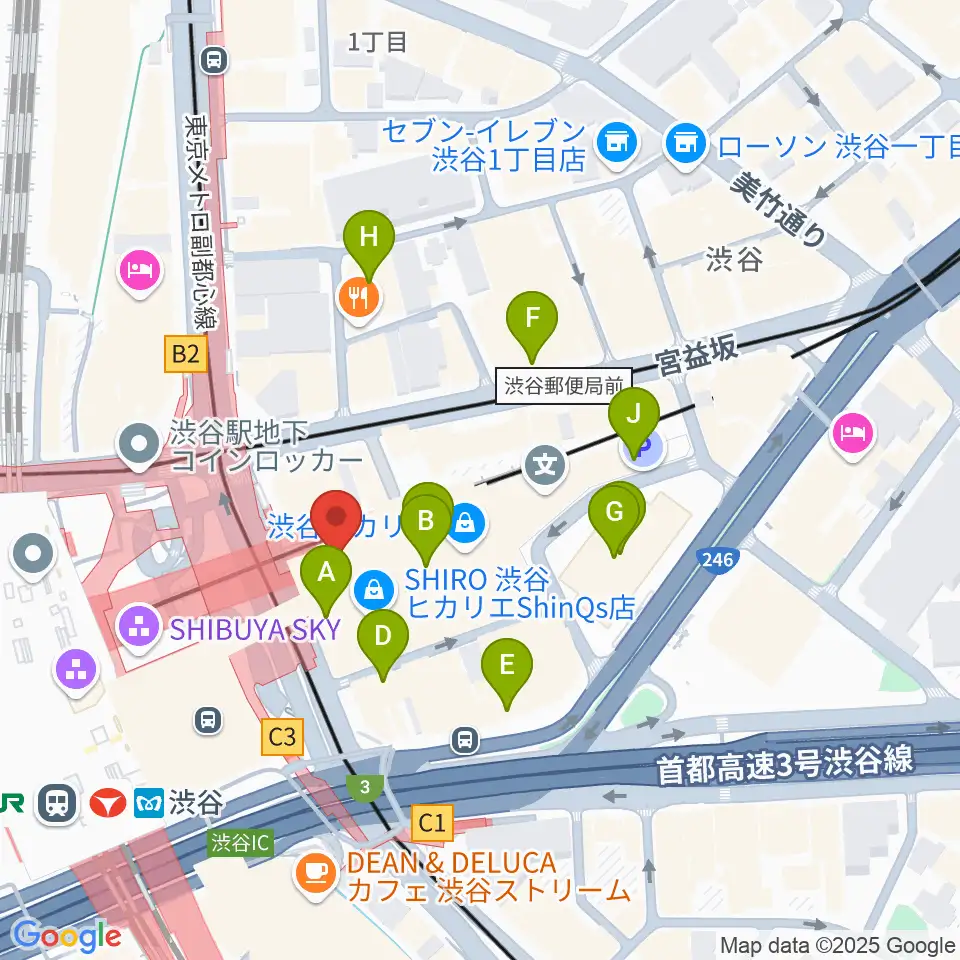 東急シアターオーブ周辺の駐車場・コインパーキング一覧地図