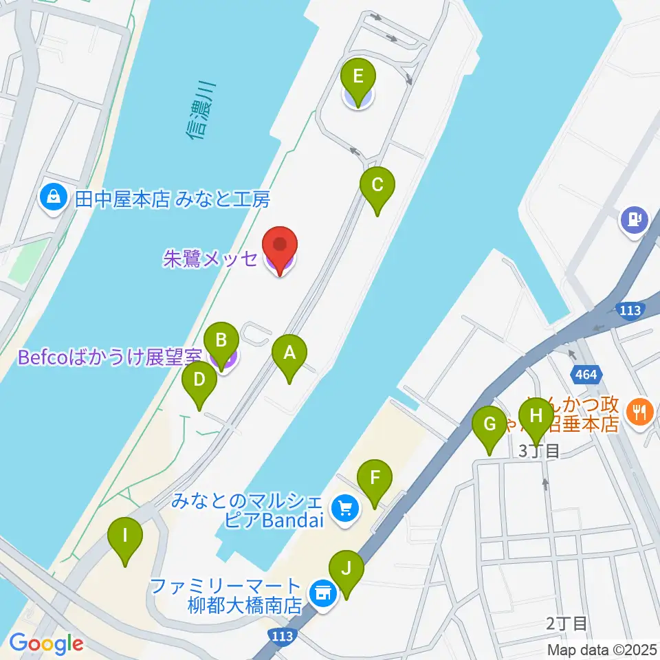 朱鷺メッセ周辺の駐車場・コインパーキング一覧地図