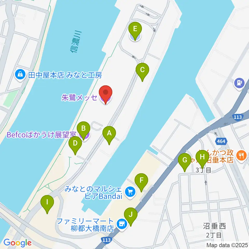 朱鷺メッセ周辺の駐車場・コインパーキング一覧地図