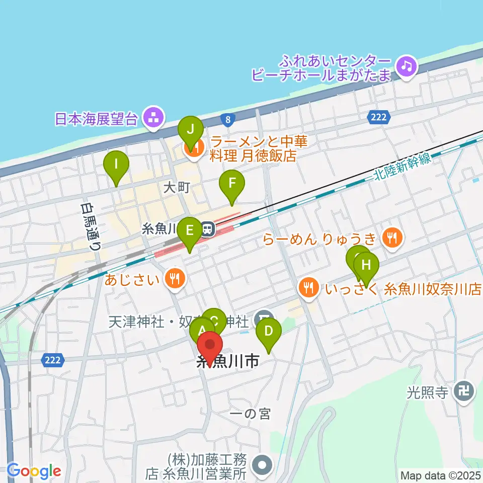 糸魚川市民会館周辺の駐車場・コインパーキング一覧地図