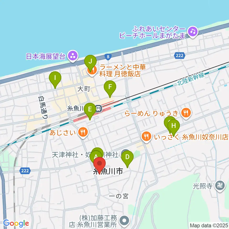 糸魚川市民会館周辺の駐車場・コインパーキング一覧地図