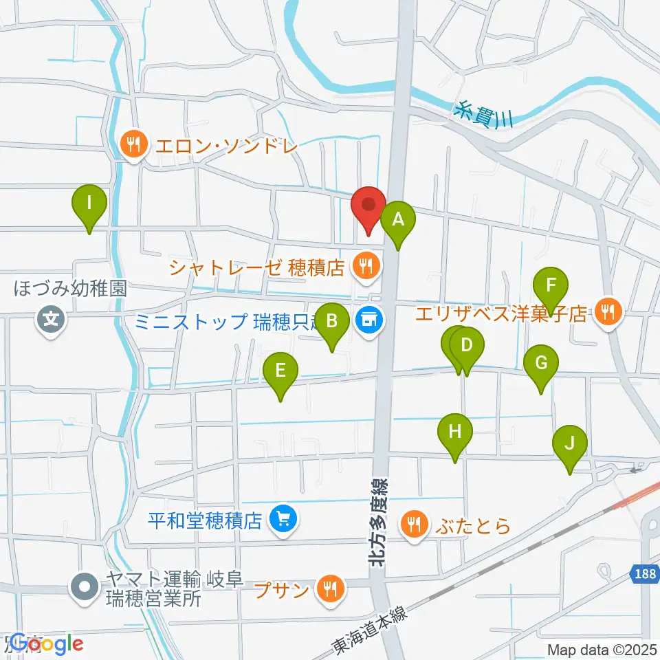 川瀬ギター教室周辺の駐車場・コインパーキング一覧地図