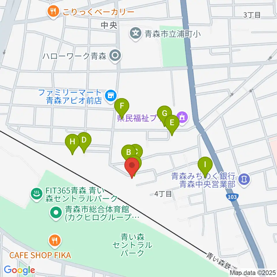 ティーズエレキギタークリニック青森周辺の駐車場・コインパーキング一覧地図