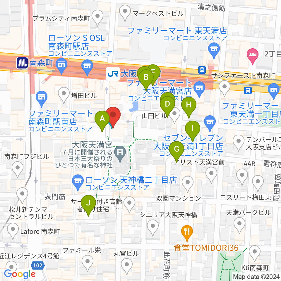 天満天神繁昌亭周辺の駐車場・コインパーキング一覧地図