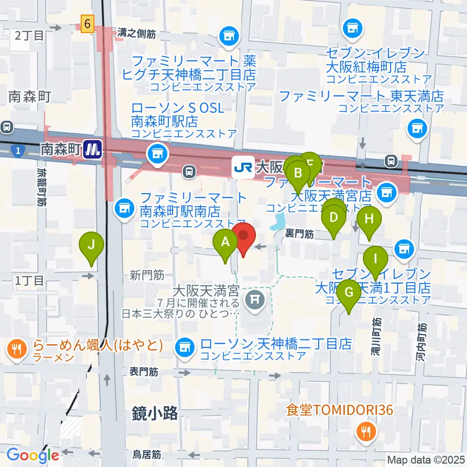 天満天神繁昌亭周辺の駐車場・コインパーキング一覧地図
