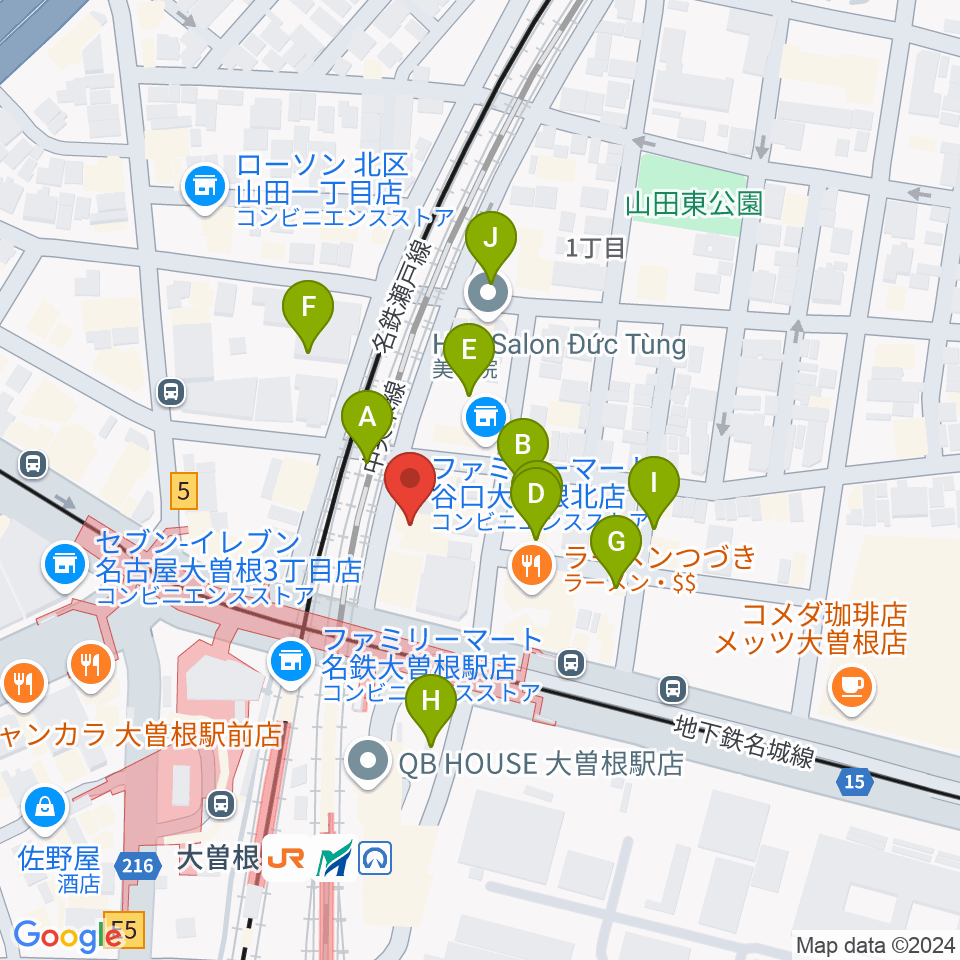 名古屋 新堀ギター音楽院 大曽根教室周辺の駐車場・コインパーキング一覧地図