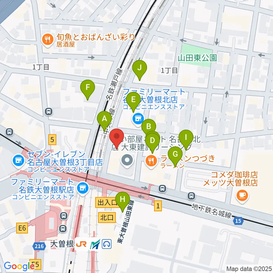 名古屋 新堀ギター音楽院 大曽根教室周辺の駐車場・コインパーキング一覧地図