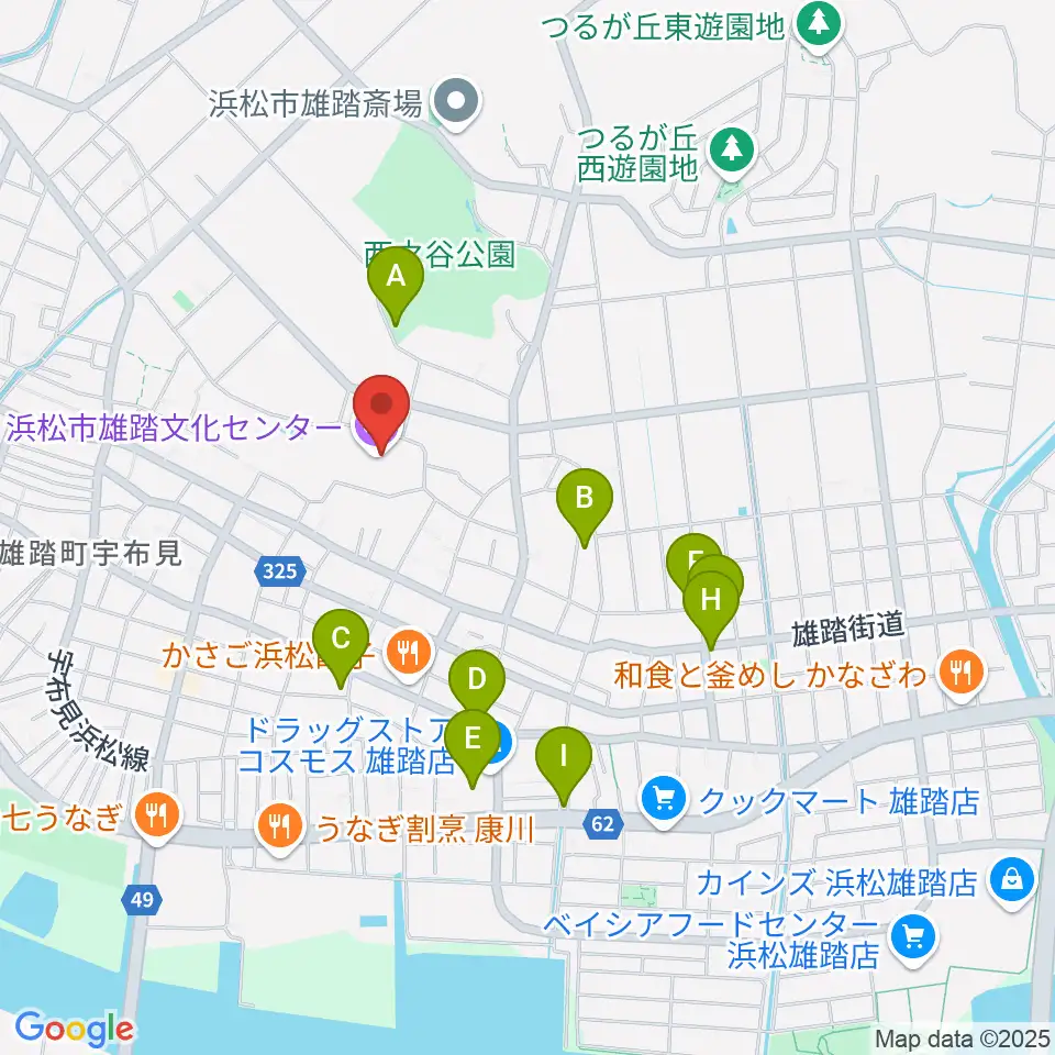 浜松市雄踏文化センター周辺の駐車場・コインパーキング一覧地図
