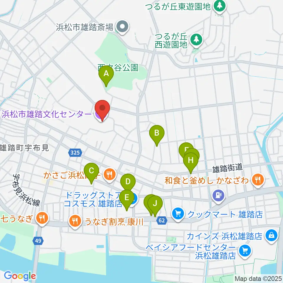 浜松市雄踏文化センター周辺の駐車場・コインパーキング一覧地図