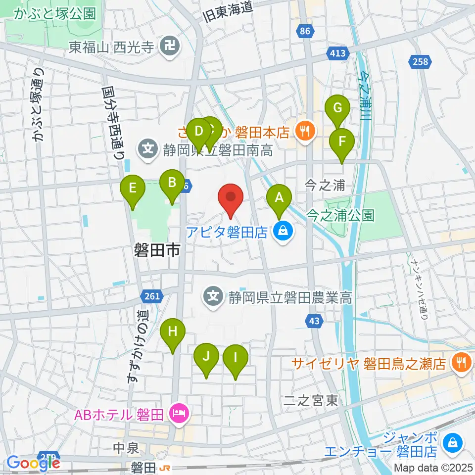 ワークピア磐田周辺の駐車場・コインパーキング一覧地図
