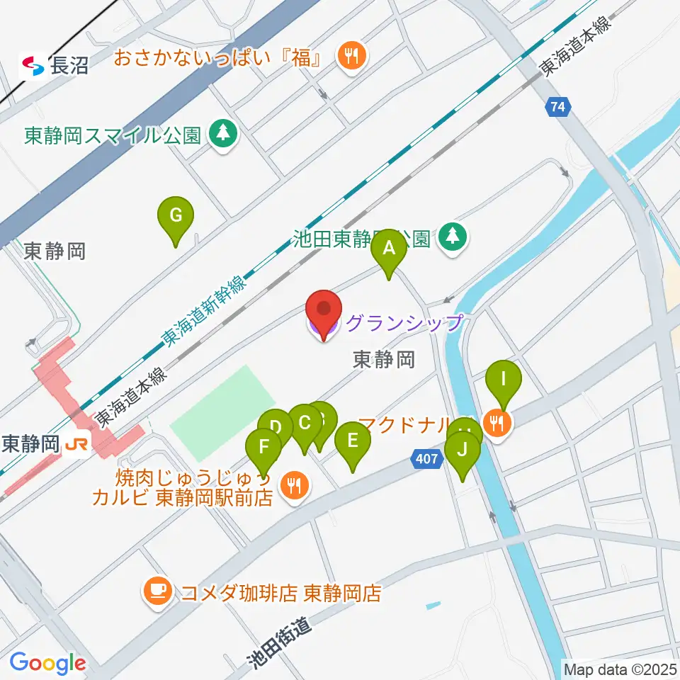 グランシップ周辺の駐車場・コインパーキング一覧地図