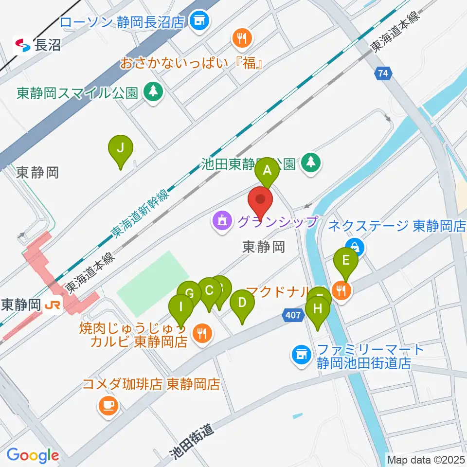 静岡芸術劇場周辺の駐車場・コインパーキング一覧地図